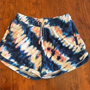 Athleta Blue Tie-Dye Athletic Shorts